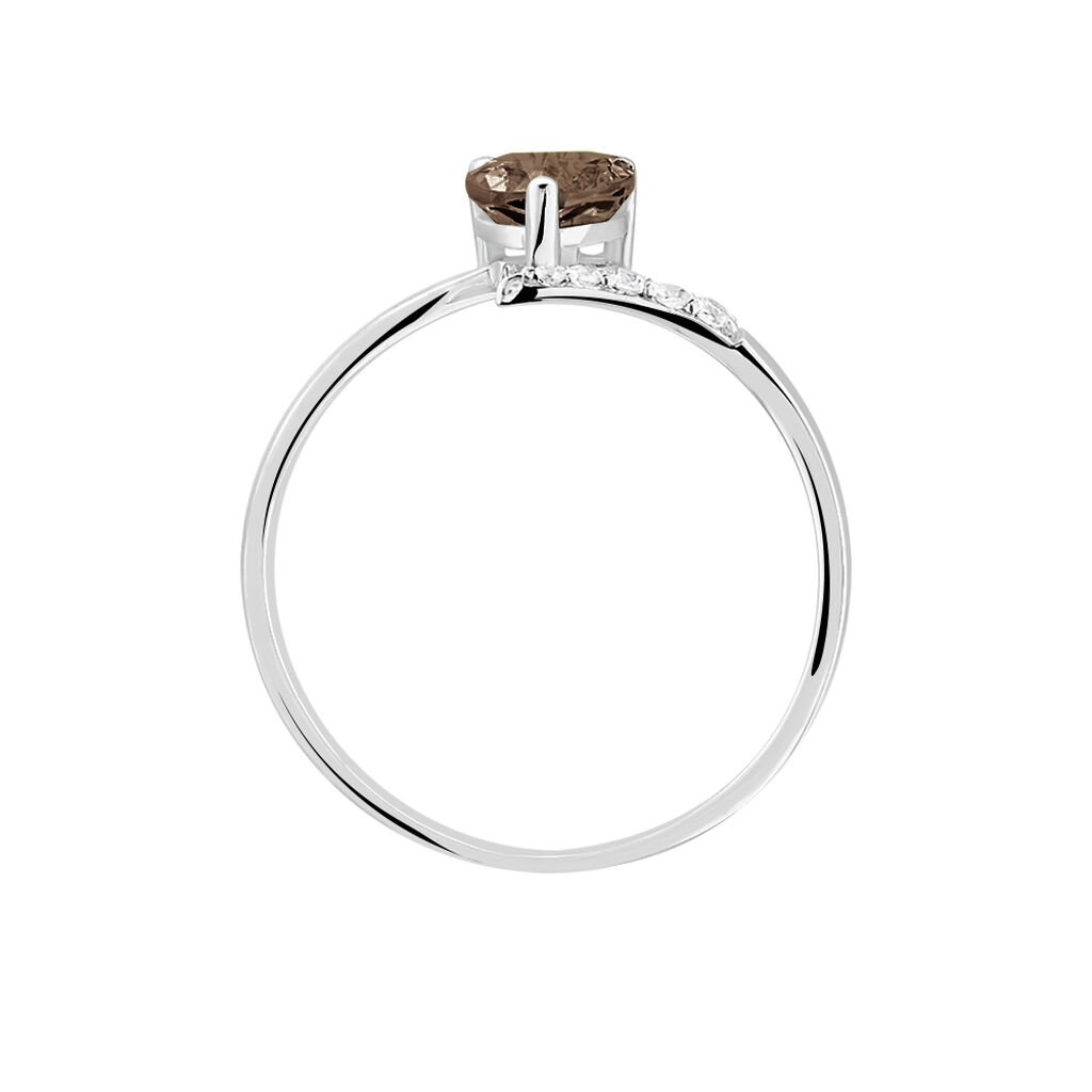 Bague Eva Or Blanc Quartz Et Diamant