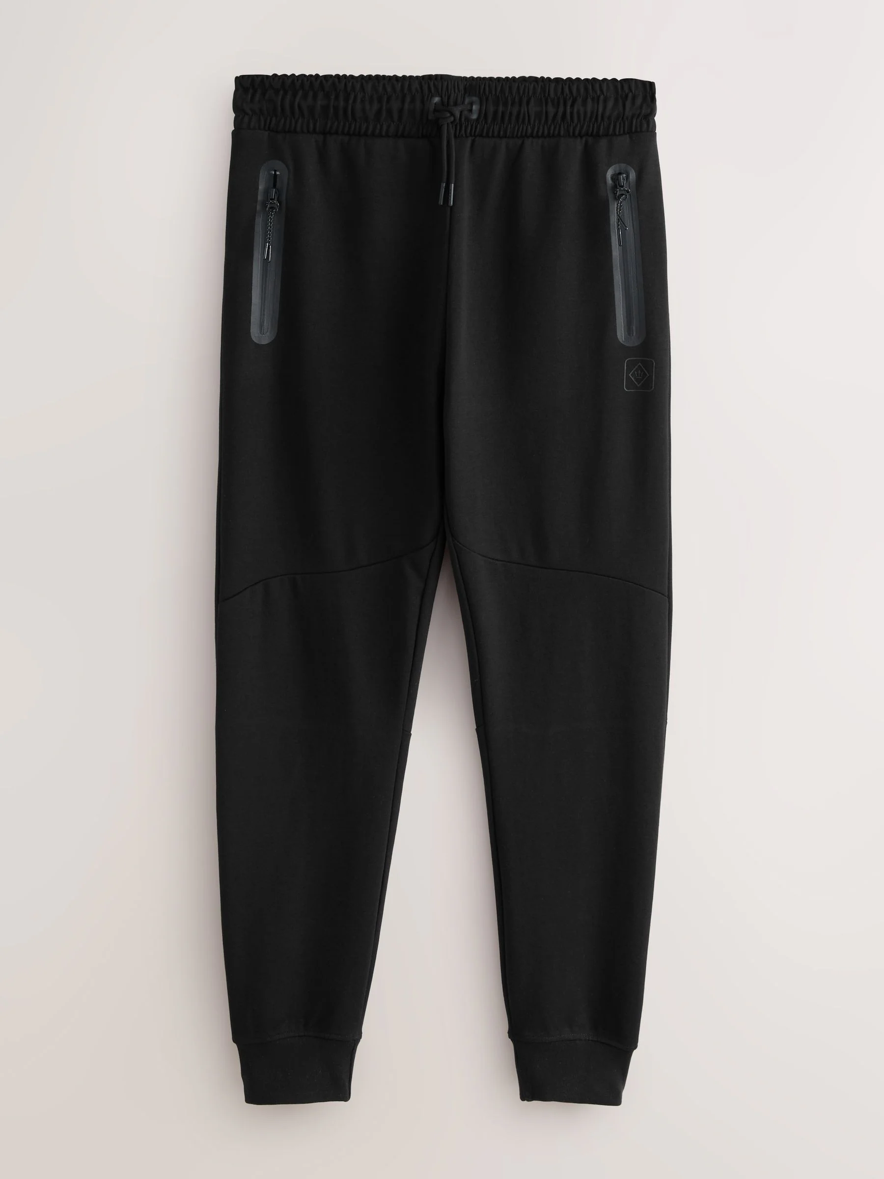 Zwart - Sport- en vrijetijdsjoggingbroek met boorden