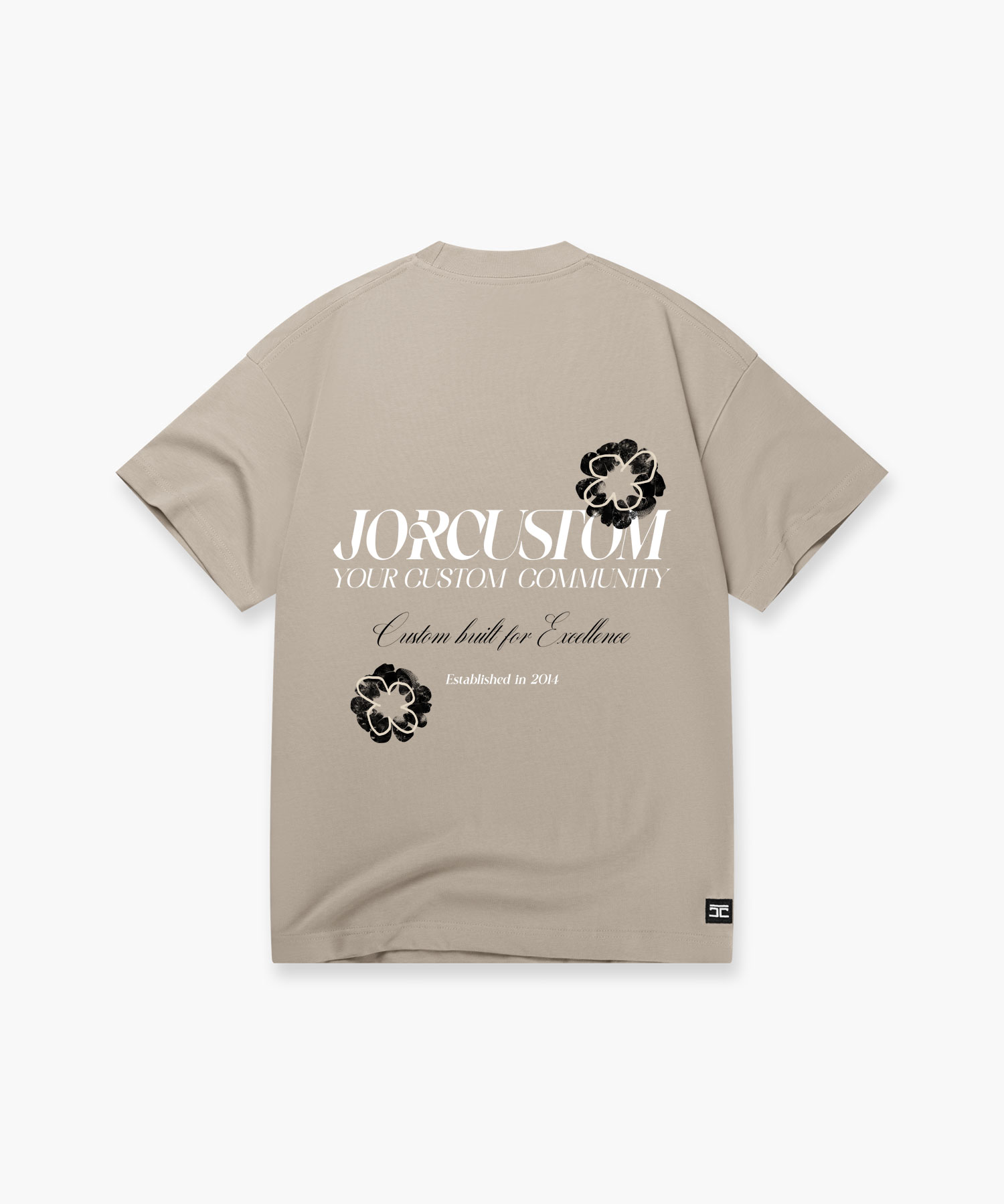Jorcustom Flowers T-Shirt Heren Beige