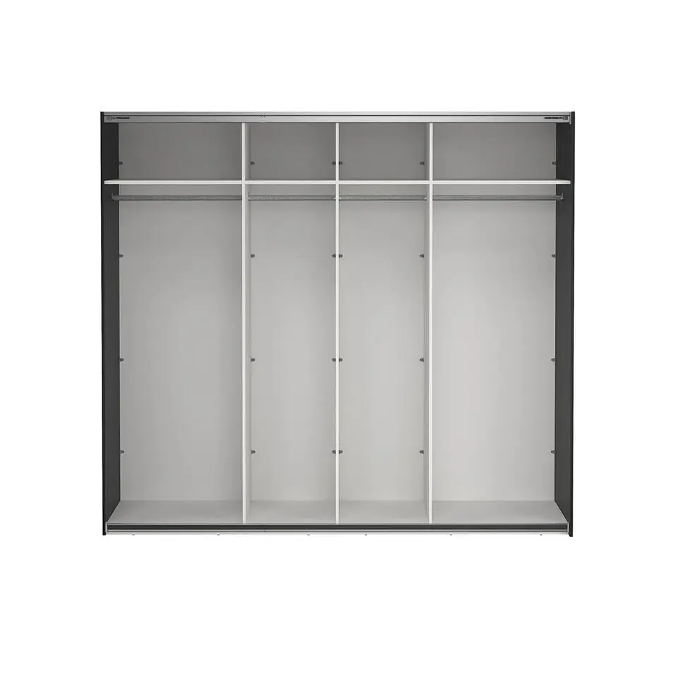 Hioshop Como schuifdeurkast 2 deuren 245x220cm mat zwart