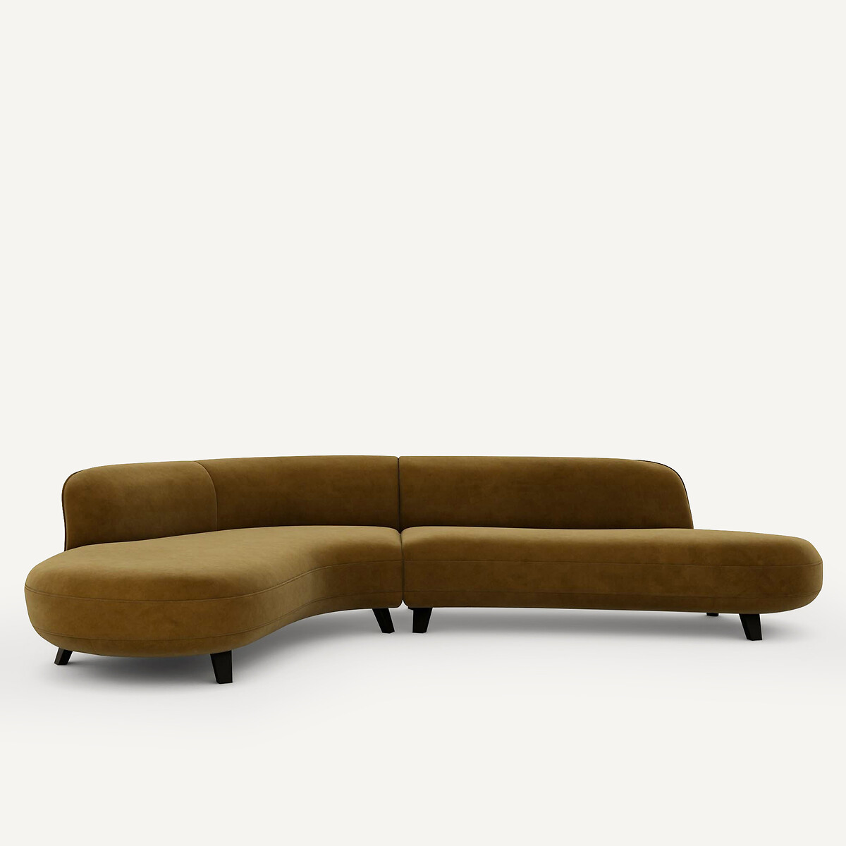AM.PM<br>Sofá de canto em veludo, design Rosebury E.Gallina