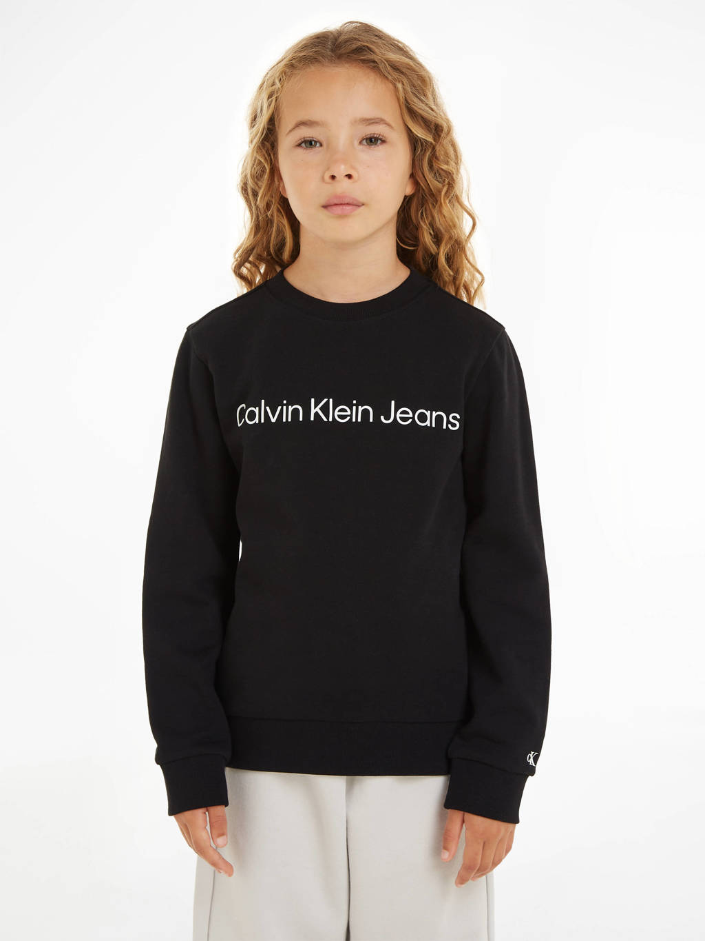 Calvin Klein sweater met logo zwart