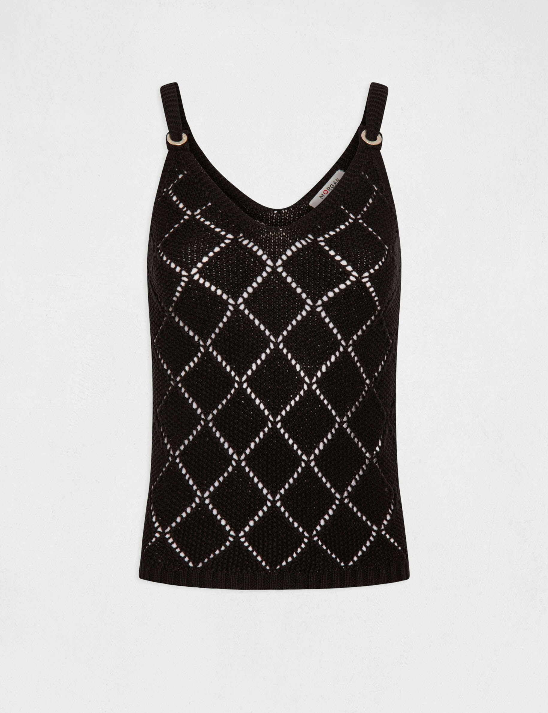 Débardeur pull avec bretelles noir femme - noir