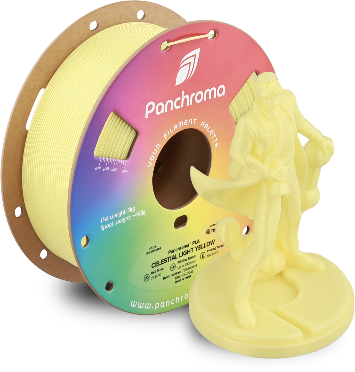 Polymaker  Panchroma™ PLA Celestial Light Yellow, 1,75 mm / 1000 g    Pastellfarbener Glanz in Light Yellow