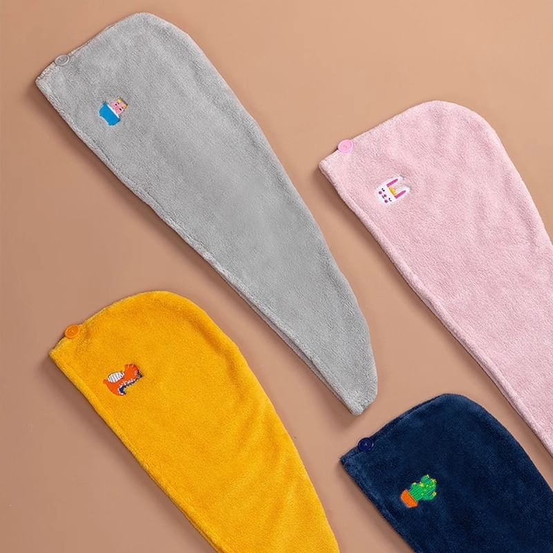 Honeyfluff - Geborduurde snel drogende haarhanddoek (verschillende ontwerpen)