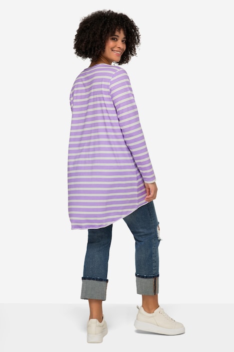 Longshirt, geringelt, LOVE Druck Langarm