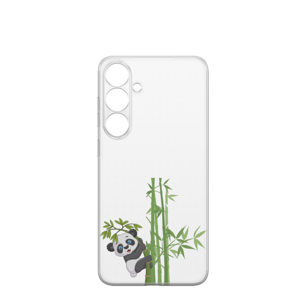 Samsung Galaxy S24 Plus Gummi Hülle Bambus Pandabär - Transparent