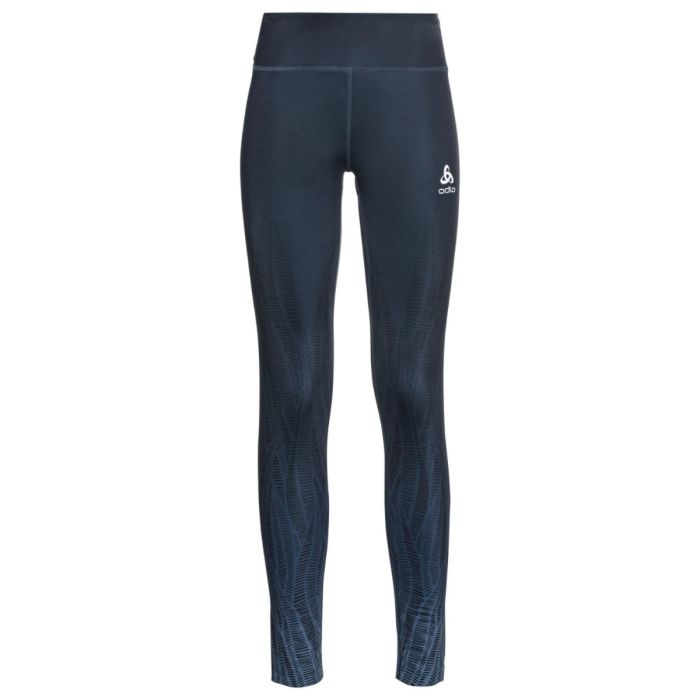 Odlo Dame Lange tights Tight Zeroweight Print Blå