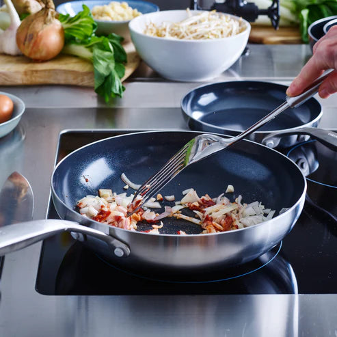 GreenPan Geneva Wok 28 cm RVS