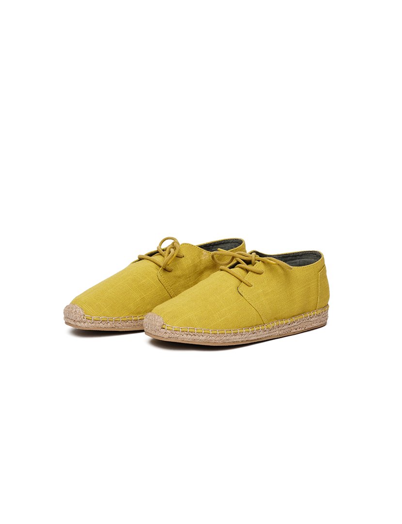 Ladies Shoes Laces Raw Linen Olive