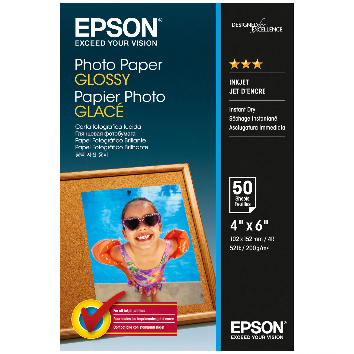Epson fotopapir C13S042547 10x15 cm (glanset)