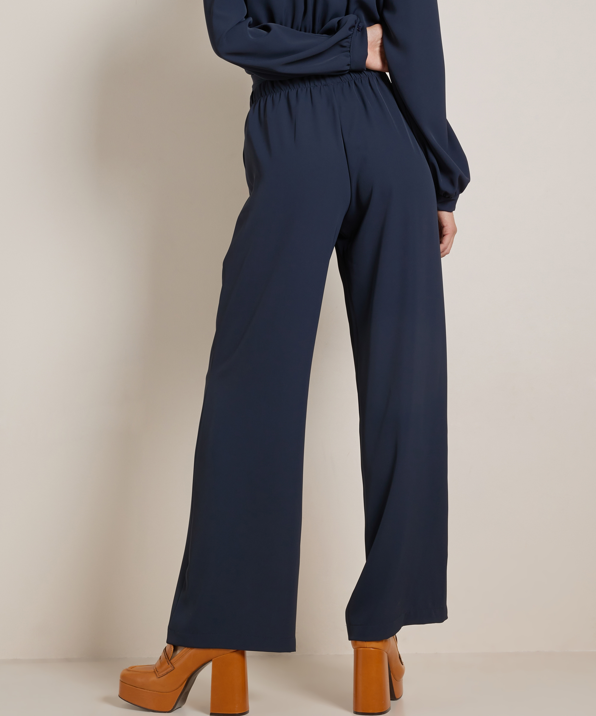 wide fit broek met naad
