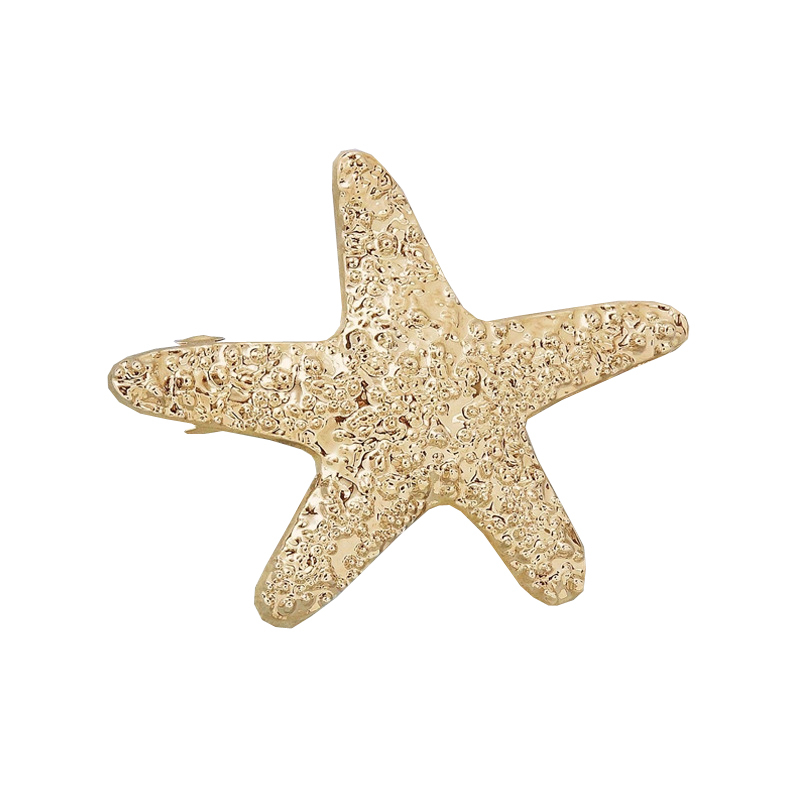 Haarspange Metall Haarklammer Haarschmuck Accessoire Seestern - Gold