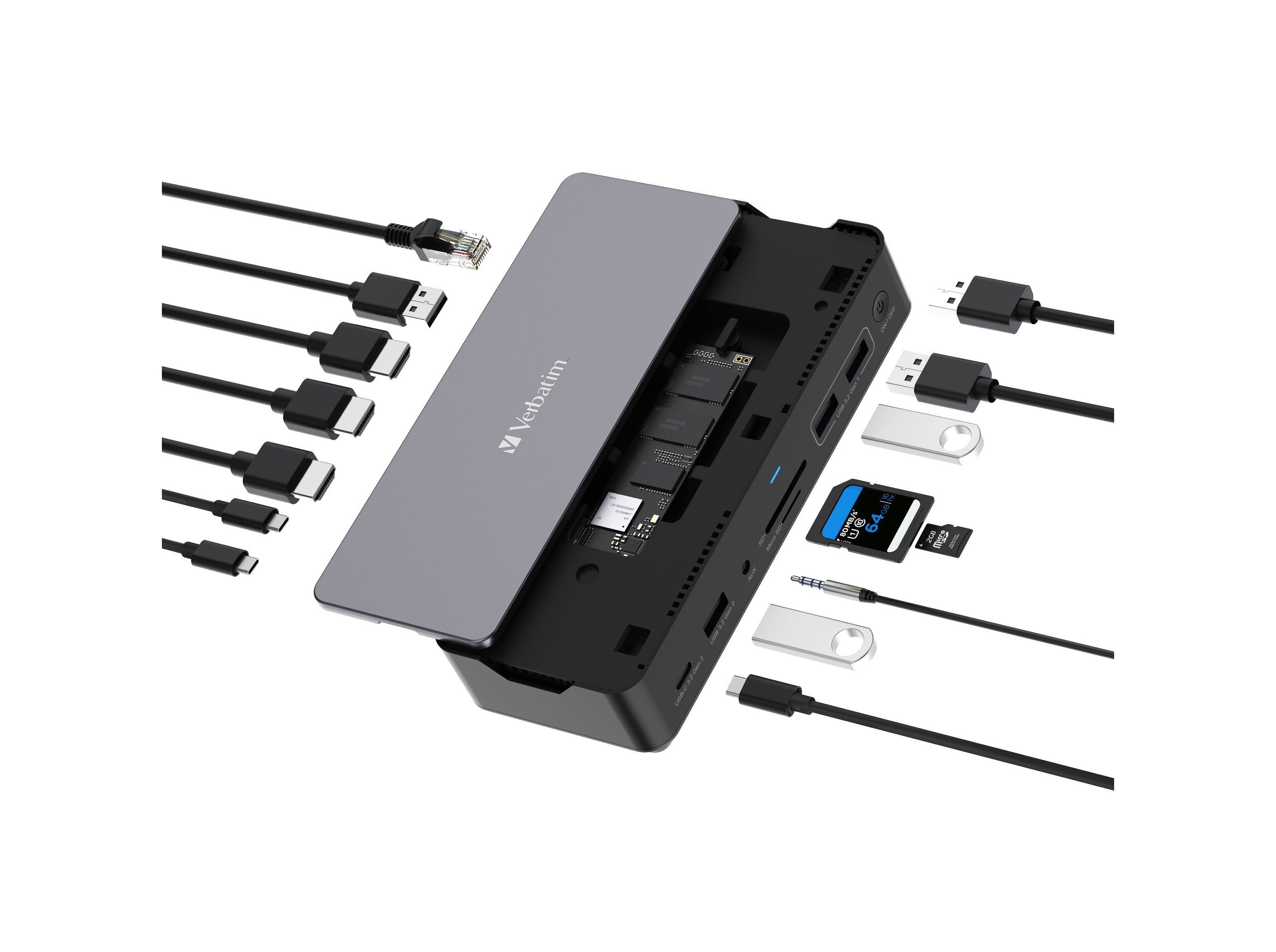 DOCKING STATION VERBATIM 15 PORTAS SSD 256GB