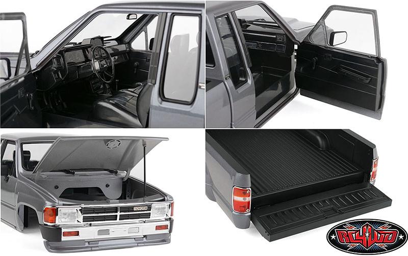 Karosserie 1987 Toyota XtraCab Hard Body Grau, 1:10<br>Detailgetreue Pickup Karosserie aus ABS-Kunststoff