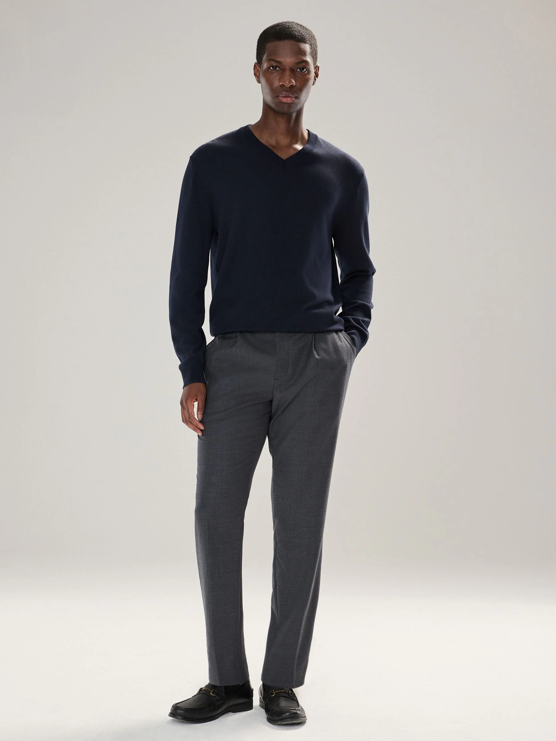 Donkerblauw - Cotton Rich Long Sleeve Jumper
