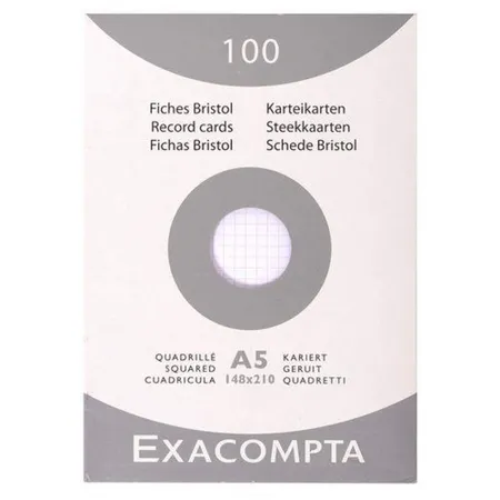 Exacompta Karteikarten DIN A5, weiß, 100 Stück