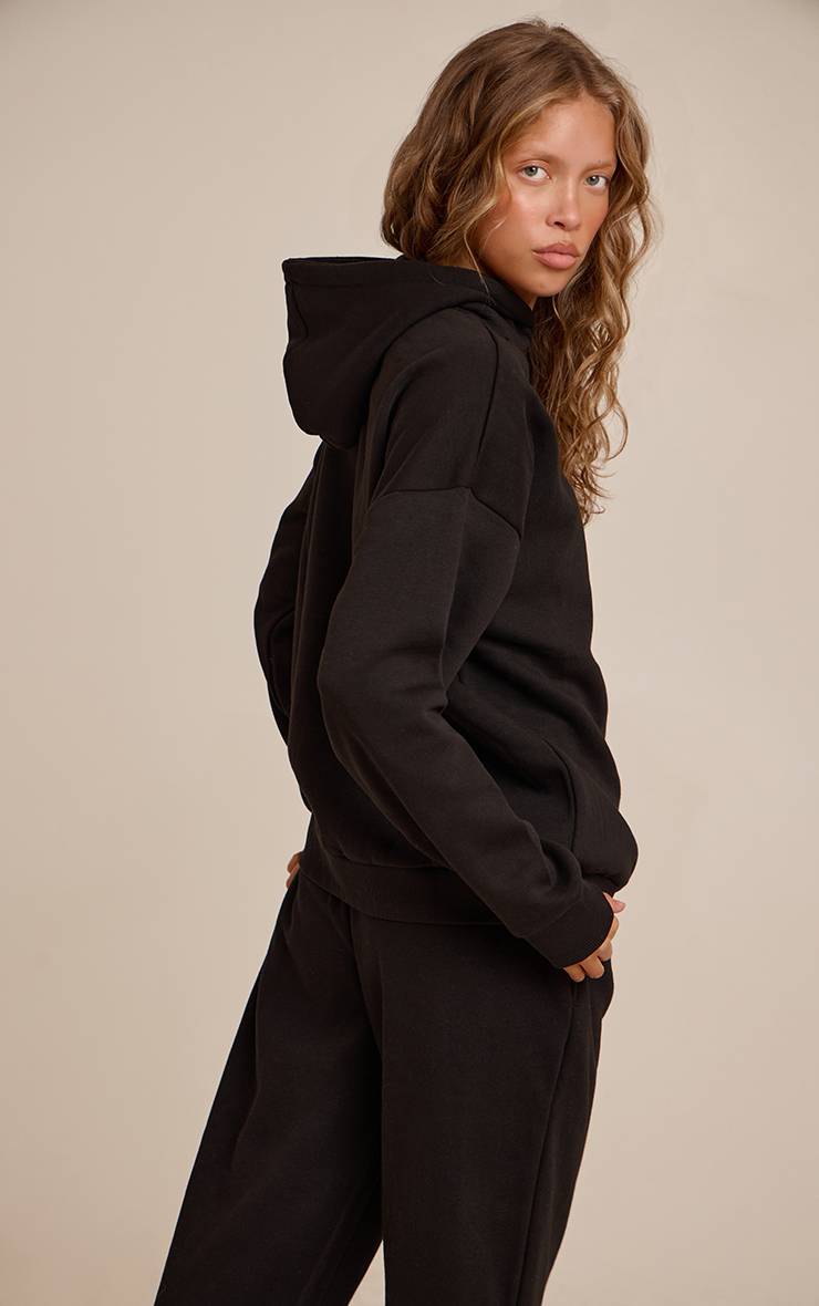Deep Black Sweat À Casynthétiqueche Oversize Avec Logo Plt