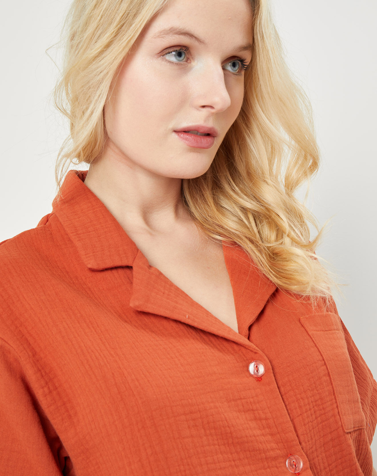 Quartier Latin Pyjama 100% Gaze de Coton Marie Intemporel terracota