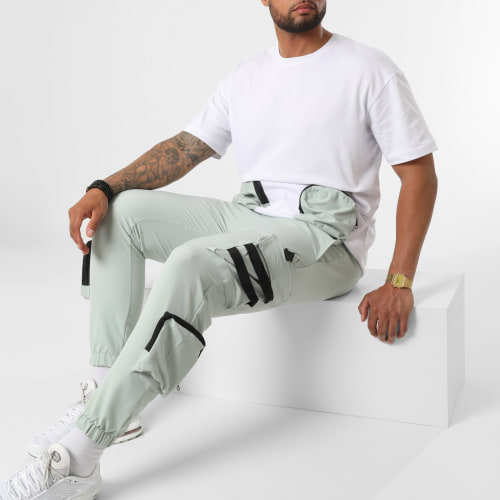 Ensemble Tee Shirt Poche Et Pantalon Jogging F22-910T Turquoise Blanc