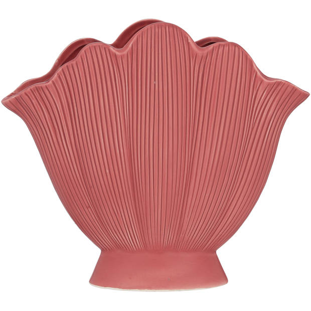 Blokker Vaas Schelp - 22,5x20 cm - Roze