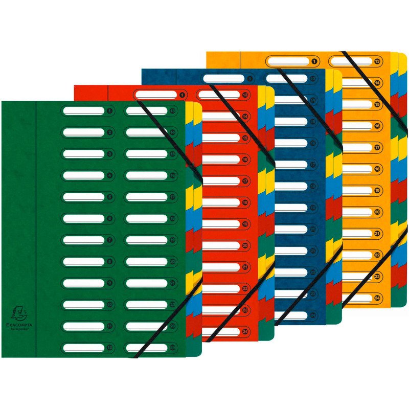 Trieur carte Exacompta Harmonika 24 divisions couelurs assorties