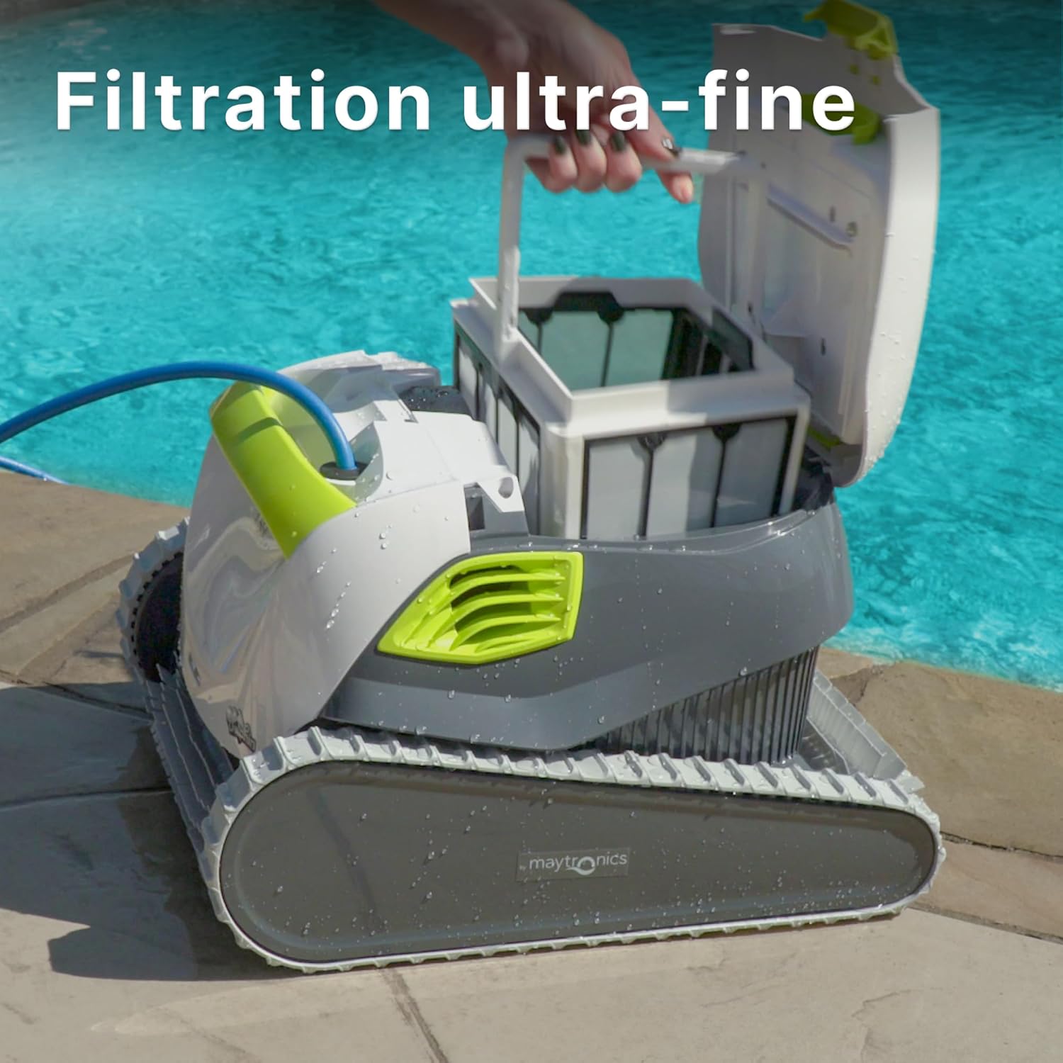 Dolphin T45 Robot nettoyeur électrique avec fil pour Piscine hors-sol jusqu’à 12 m - Nettoyage fond, parois et ligne d'eau - Accessoires de piscine