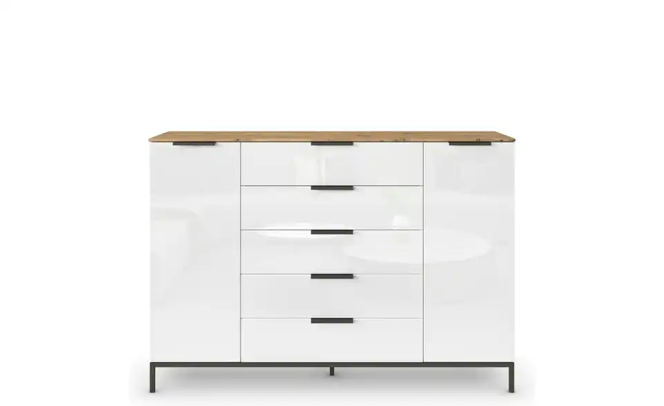 Highboard Eiche Artisan (Nachbildung) Eiche Artisan (Nachbildung) Front: Glas, Oberboden: Dekor 160 cm Graphit
