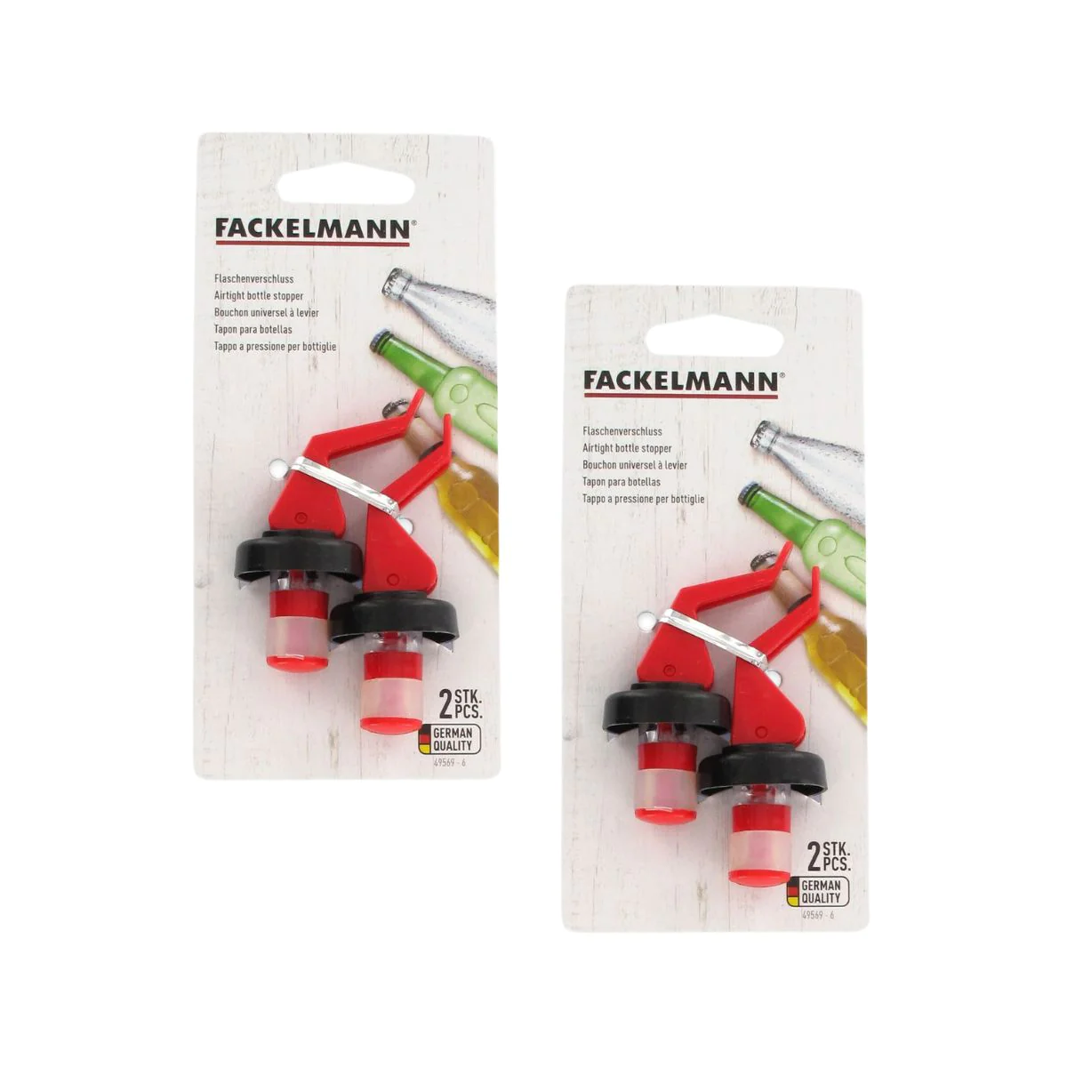 Lot de 4 bouchons à levier réutilisable Bar Concept Fackelmann