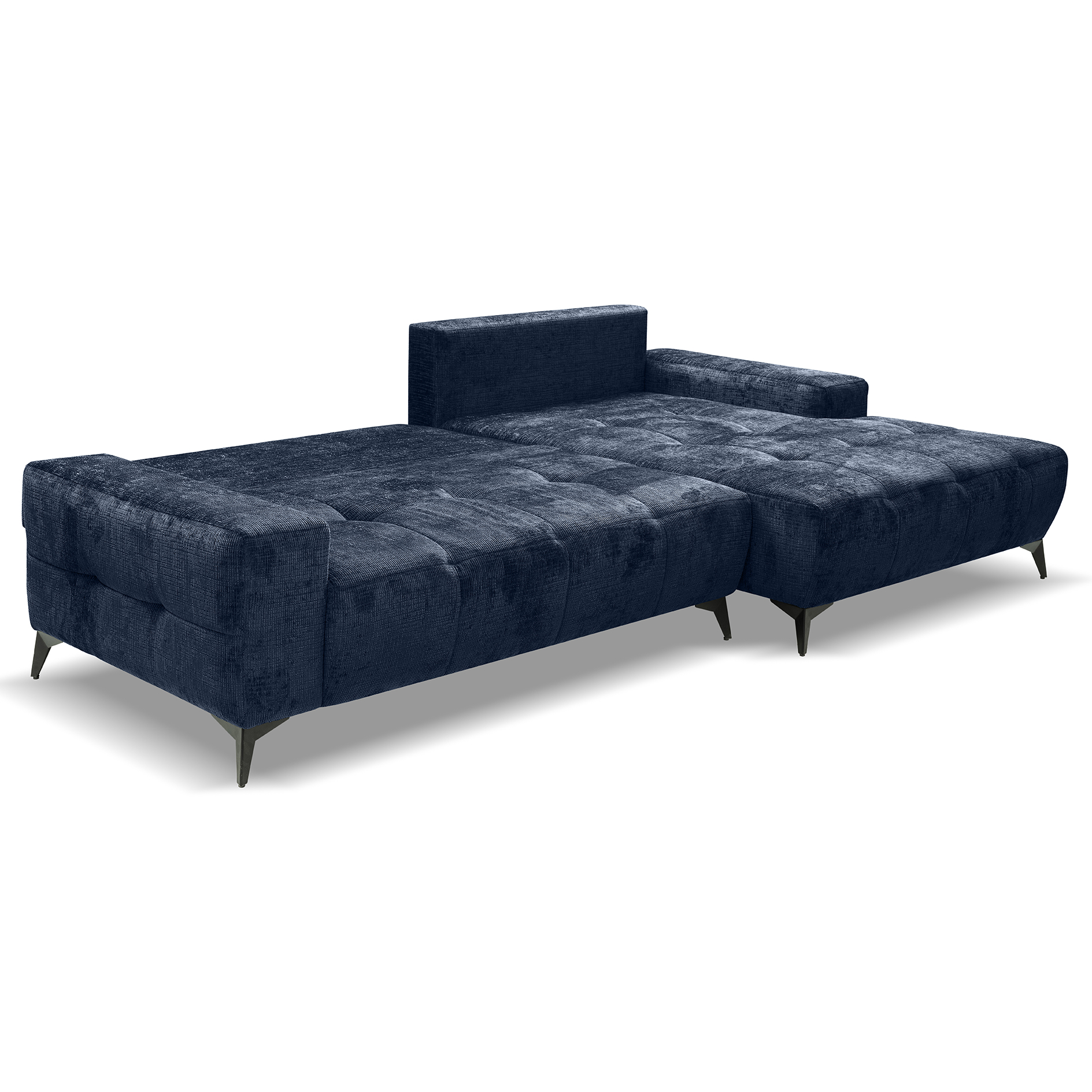 Ecksofa - deepblue - Liegefunktion - Staukasten - Longchair rechts
