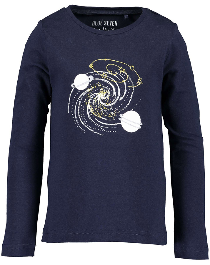 Langarmshirt COSMIC LOVE – GALAXY in nachtblau
