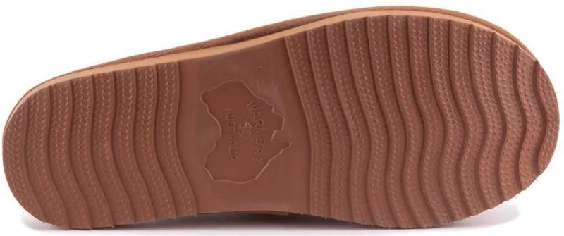 Warmbat - Barron - Pantoffels - Cognac - Suède - Merino Schapenwol
