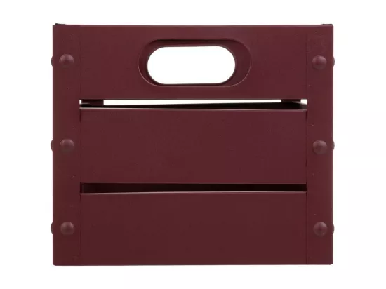 Corbeille rectangulaire en métal imprimé rouge 37x21x18