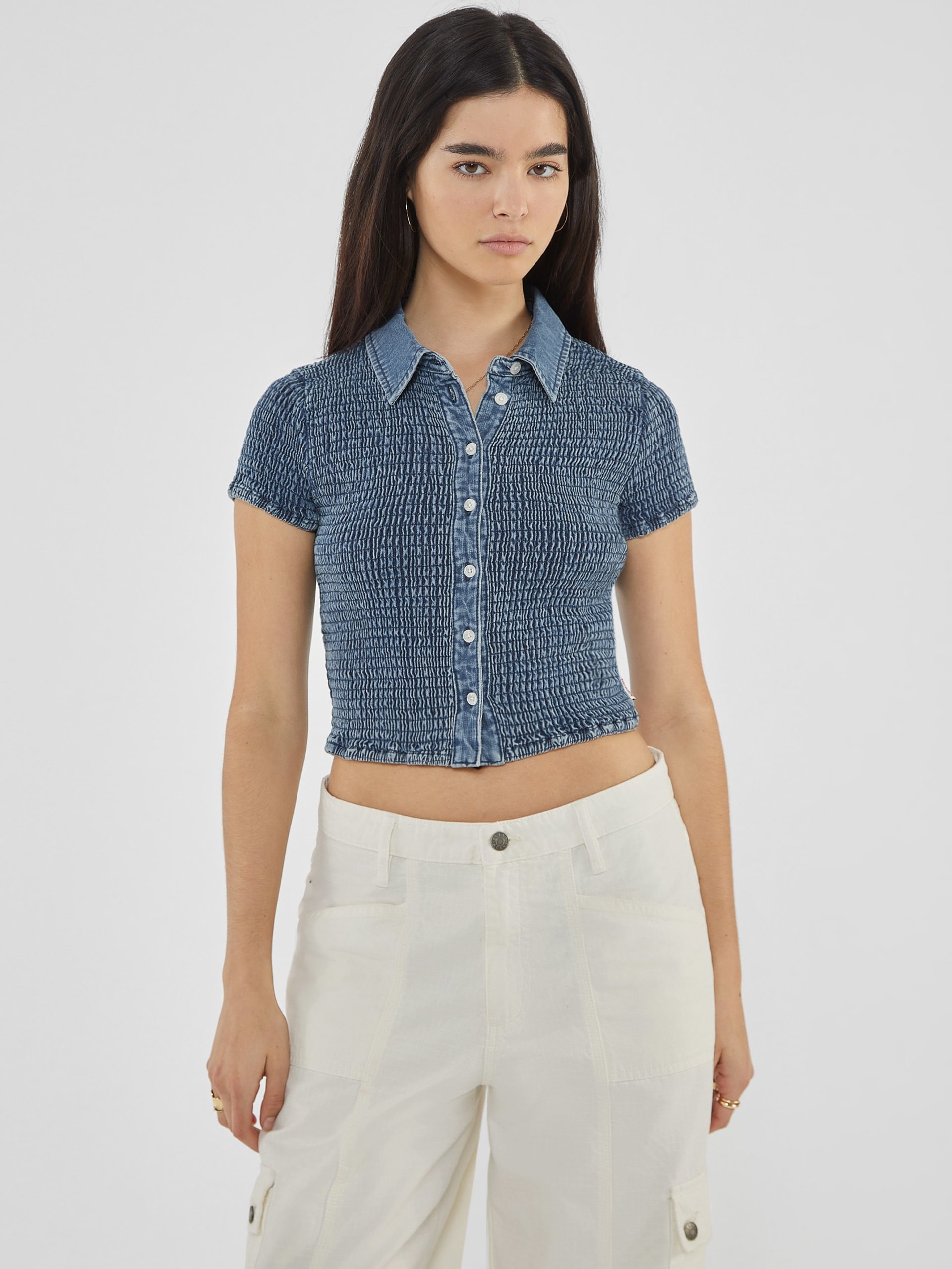 Camisa com detalhes franzidos GUESS Originals