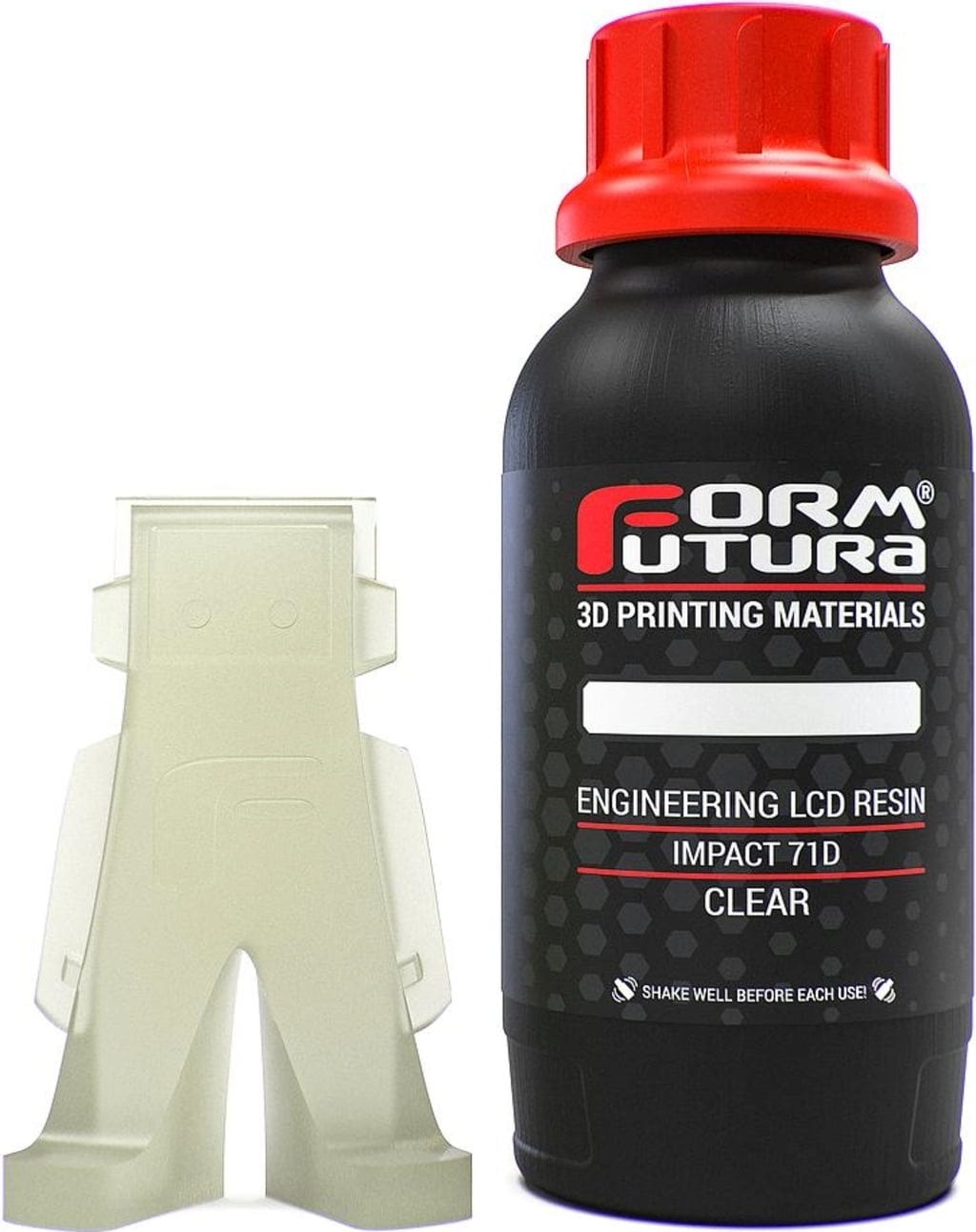FormFutura  Engineering LCD Series Impact 71D Resin Clear, 500 g    Technisches Resin mit ABS-ähnlicher Festigkeit & Steifigkeit