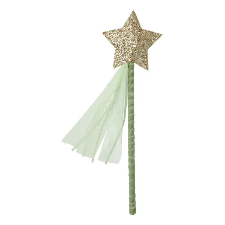 Meri Meri Cape Spring en tulle et sa baguette étoile | Vert Menthe