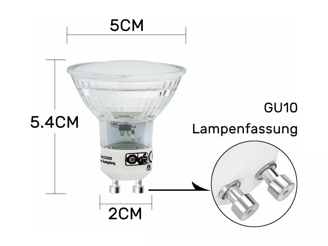 NETTLIFE Lot de 10 Ampoules LED GU10 Blanc Chaud 4W - PAR16 Spot Encastrable Angle de Faisceau 120° Éclairage 3000K Lampe de Cuisine Plafonnier