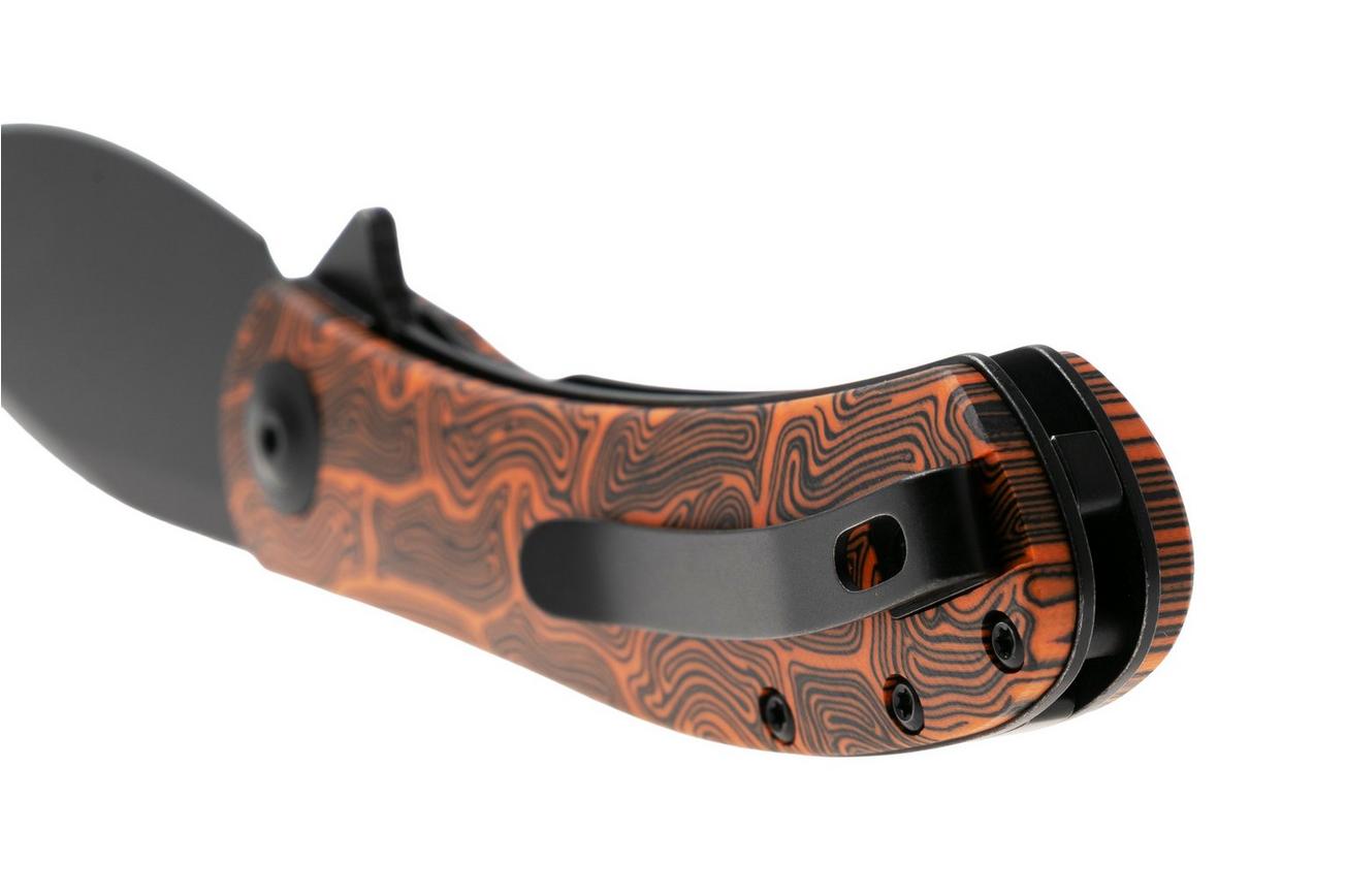 Trollsky Knives Mandu EVO MTE012 Blackwashed 14C28N, Orange Turtle G10, zakmes, Michael Trollsky design