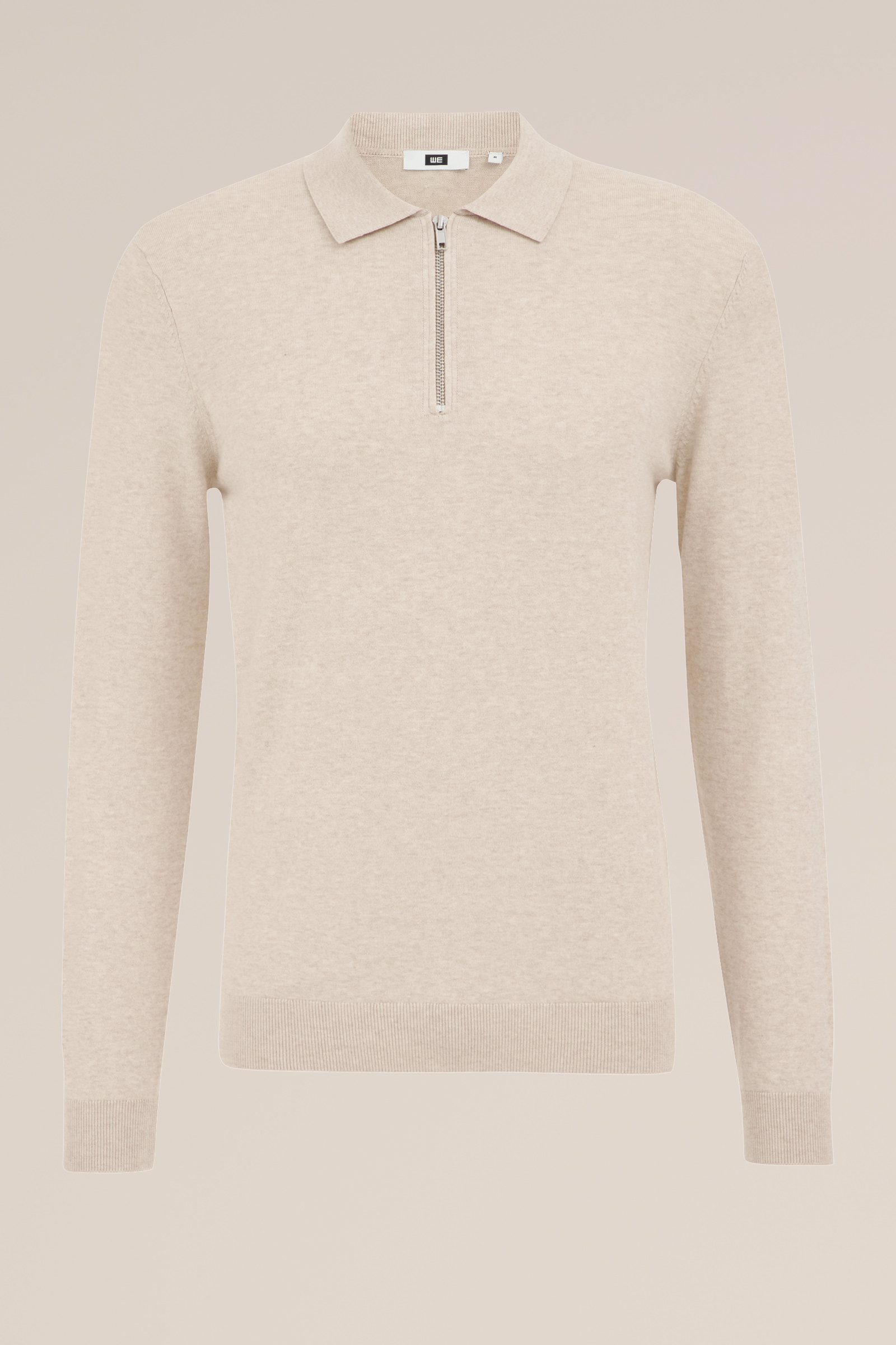 trui met rits WE Fashion Beige