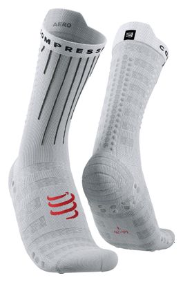 Chaussettes Compressport Aero Socks Blanc/Rouge