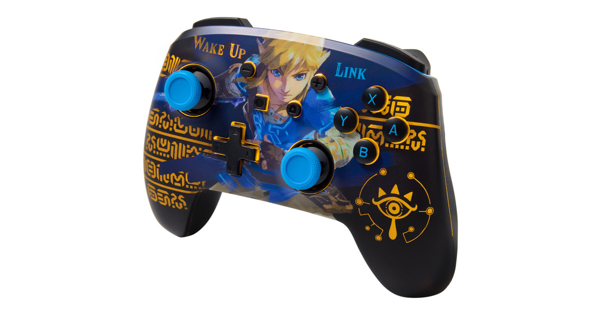 PowerAEnhanced Wireless Controller for Nintendo Switch with Lumectra - Wake Up Link  (Blauw)