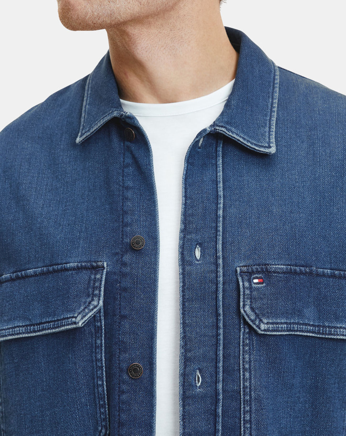 Tommy Hilfiger Chemise en jean Pstr Knit Indigo bleue