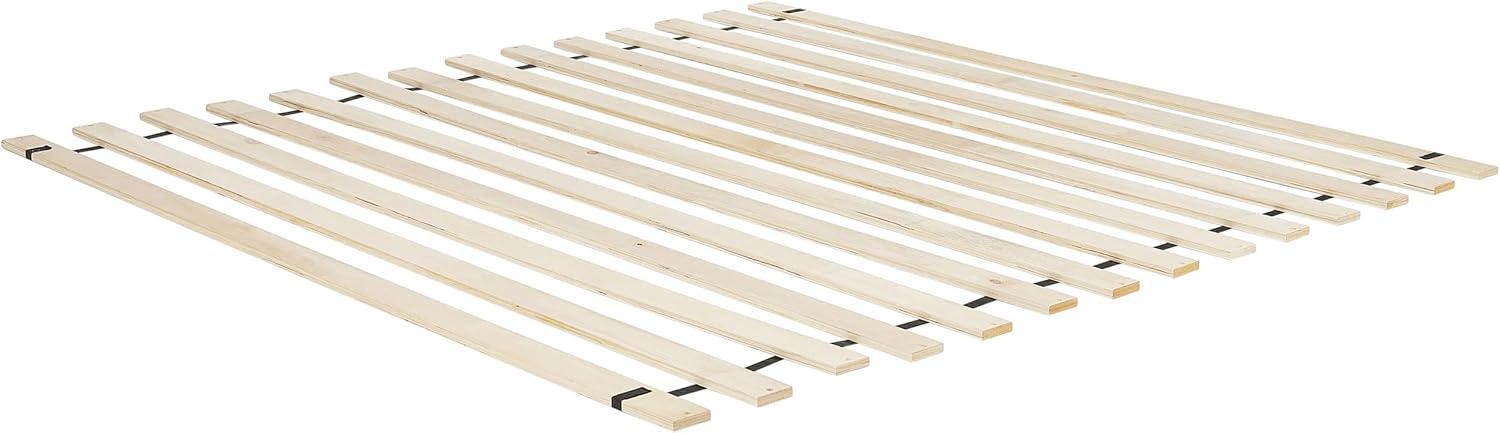 Beliani Bett Holz Hellbraun ohne Kopfteil mit Lattenrost niedrig 180 x 200 cm Antras