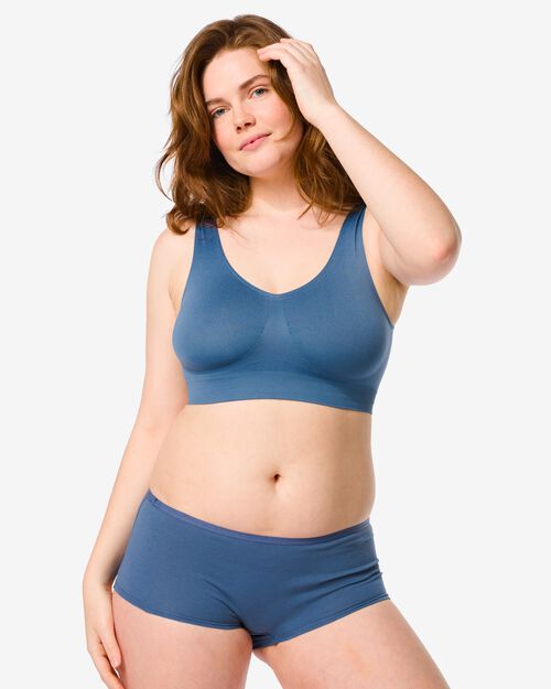 2 shorties femme coton stretch bleu