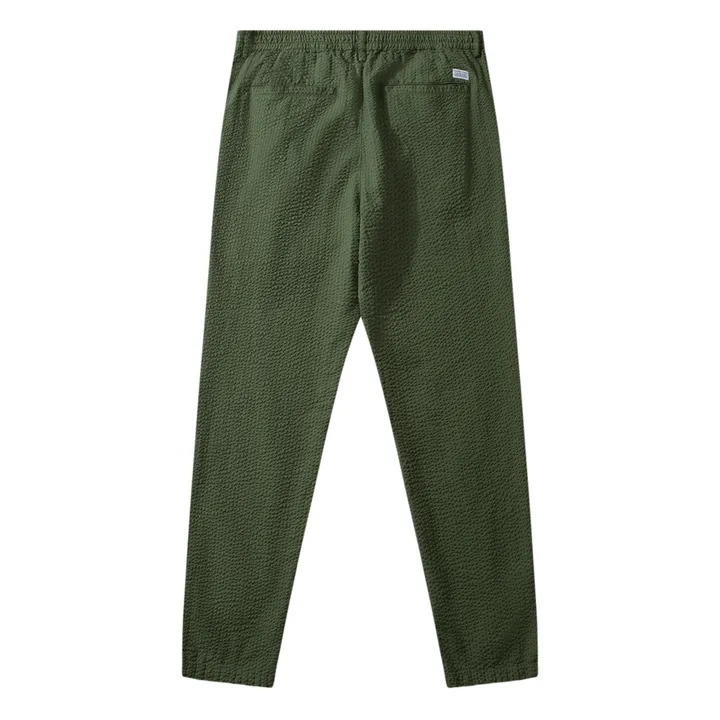 Edmmond Studios Pantalon Murano Seersucker | Vert kaki