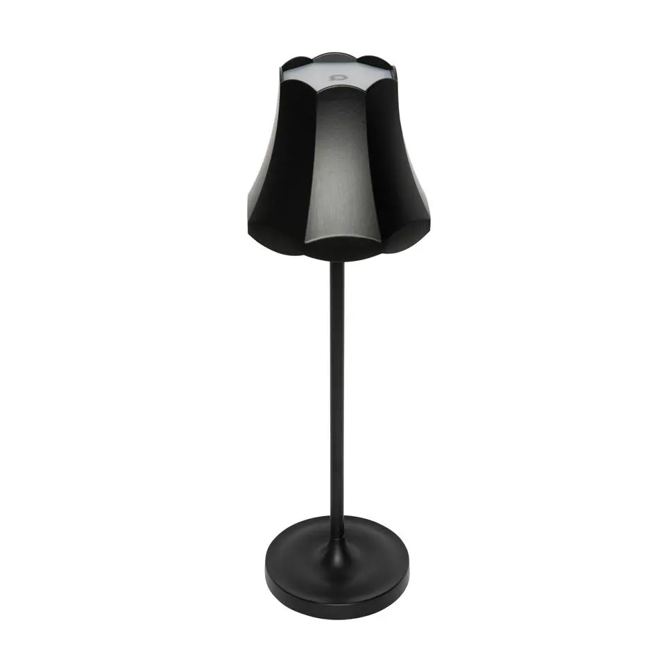 Qazqa tafellampen granny retro zwart geïntegreerde led