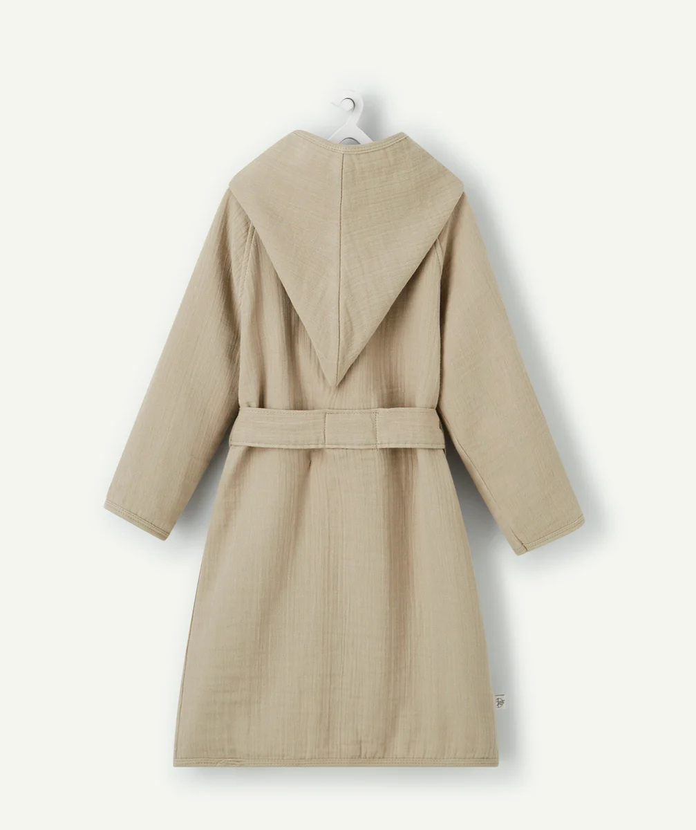 LASSIGPEIGNOIR BÉBÉ EN GAZE DE COTON OLIVE