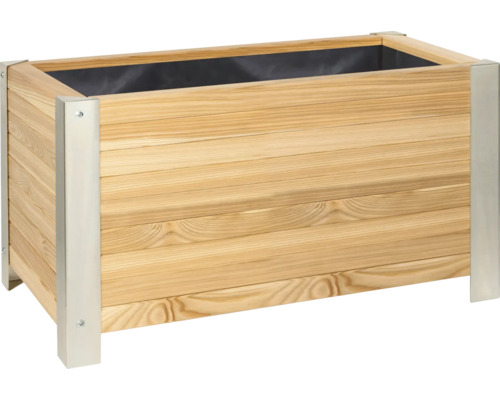 Wilk houten plantenbak 40 x 80 x 41 cm bruin wit