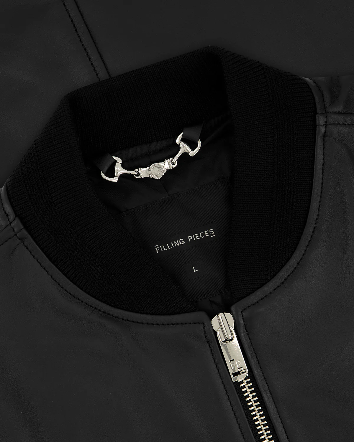 Leather Bomber Jacket Black