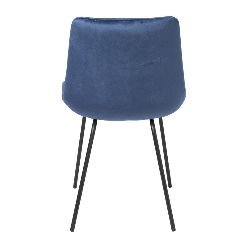 Eetkamerstoel velvet - donkerblauw - 79x50x44 cm